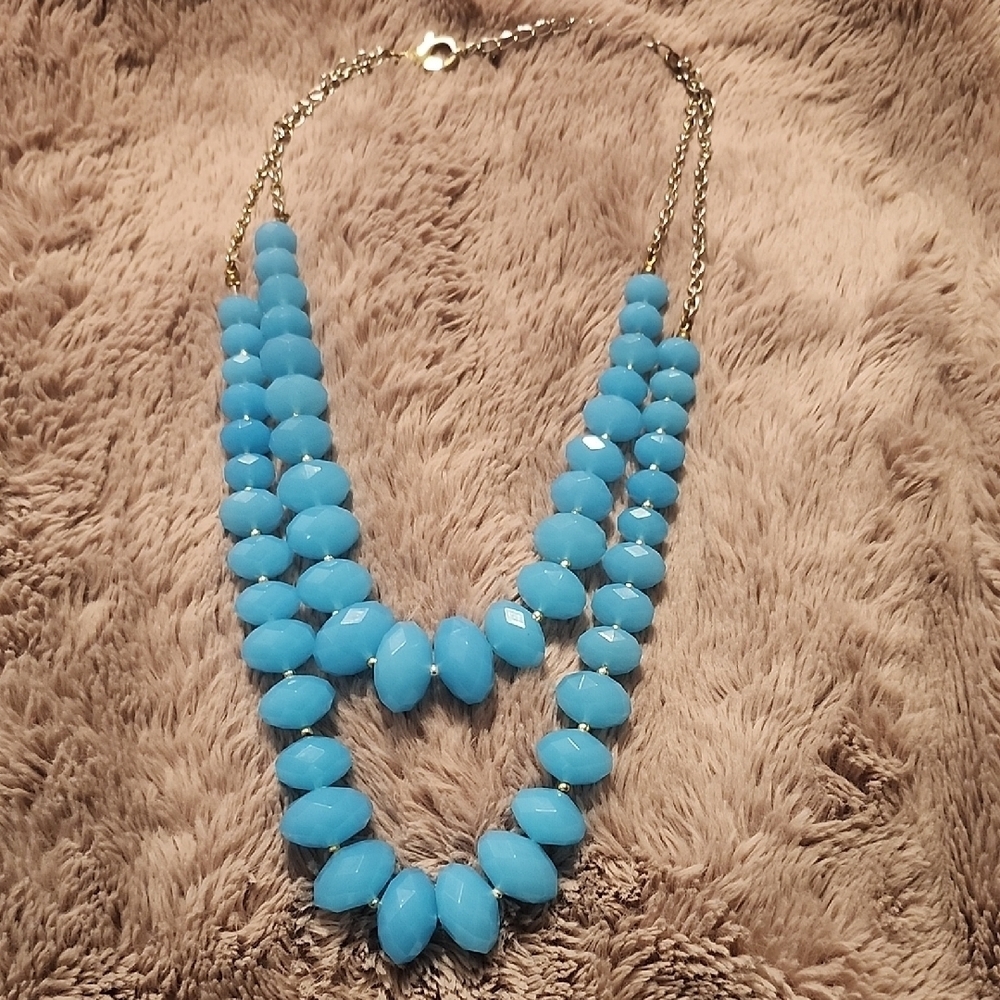 Elegant Blue Beaded Necklace